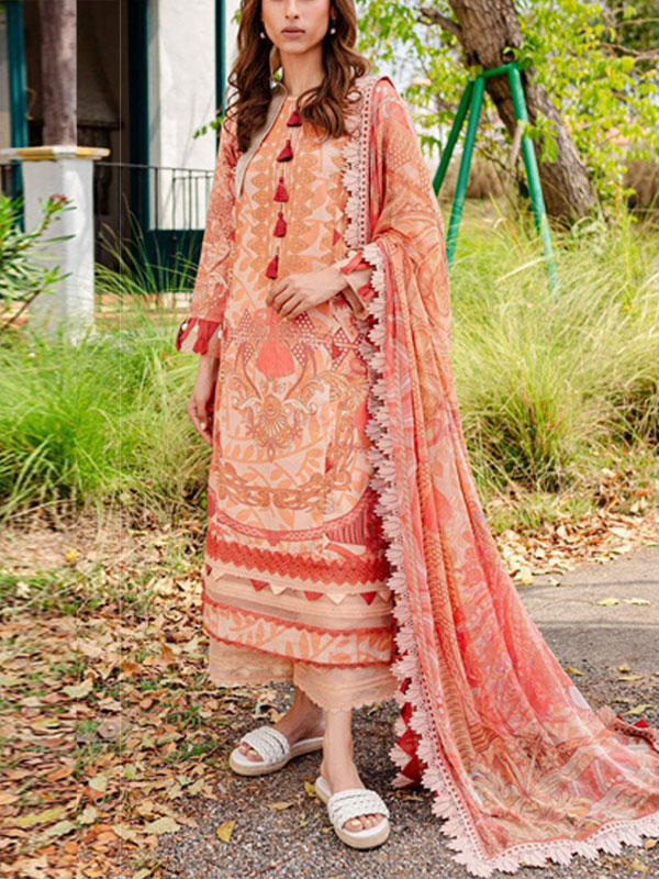 Digital Printed Lawn Dress With Printed Lawn Dupatta & Plain Trouser (Unstitched) (DRL-2140)	