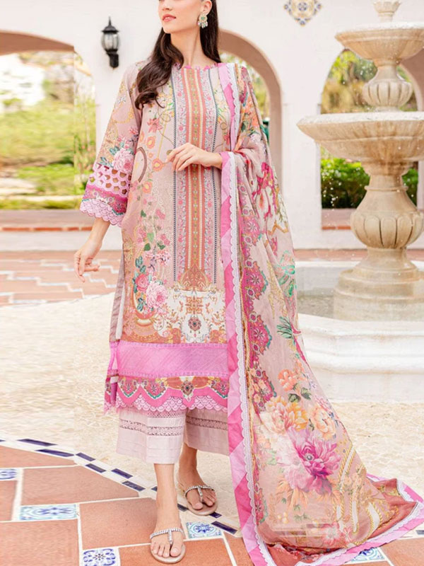 Digital Printed Lawn Dress With Printed Lawn Dupatta & Plain Trouser (Unstitched) (DRL-2141)	