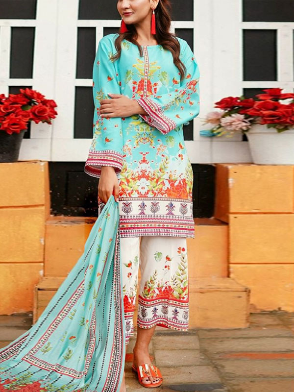 Digital Printed Lawn Dress With Printed Lawn Dupatta & Printed Trouser (Unstitched) (DRL-2164)	