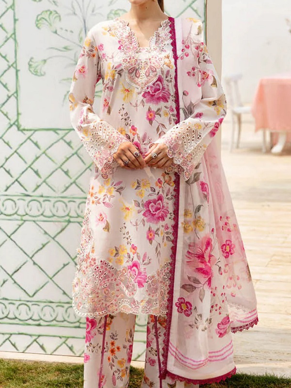 Digital Printed Lawn With Heavy Embroidered Spengle Work (Unstitched) (DRL-2214)