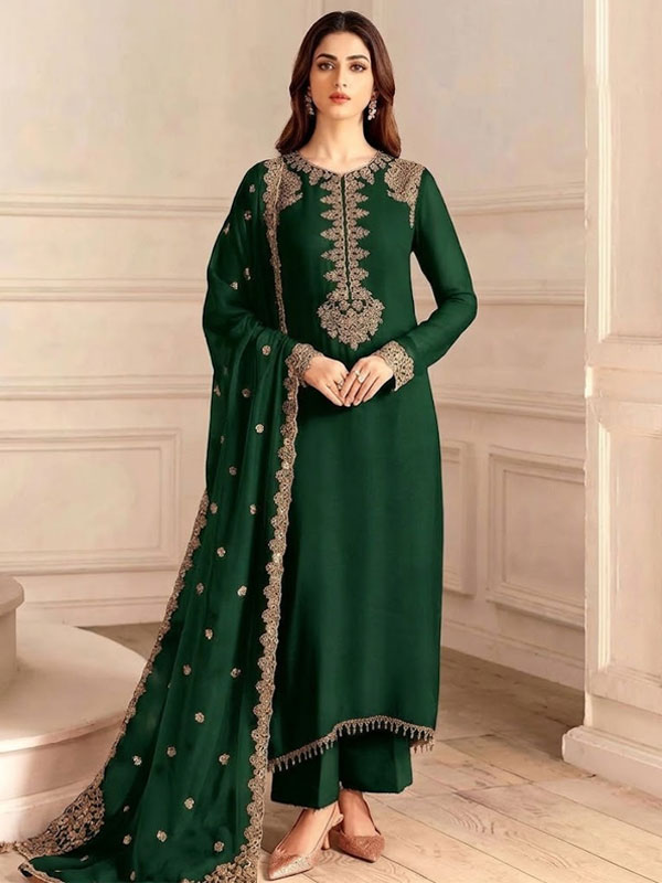Elegant Chiffon Embroidered Dress With Chiffon Embroidered Dupatta (Unstitched) (CHI-1140)