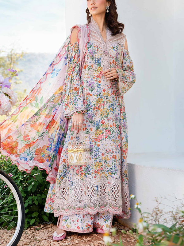 Digital Printed Lawn Dress Printed lawn Dupatta Printed lawn Trouser (Unstitched) (DRL-2216)