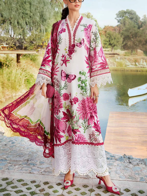Digital Printed Lawn Dress Printed lawn Dupatta Printed lawn Trouser (Unstitched) (DRL-2219)	