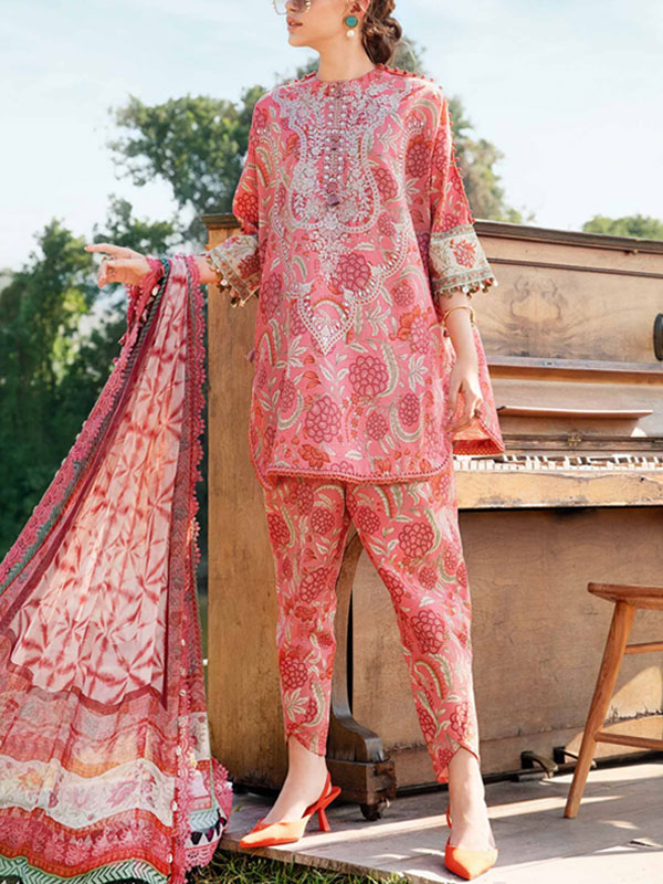 Digital Printed Lawn Dress Printed lawn Dupatta Printed lawn Trouser (Unstitched) (DRL-2222)	