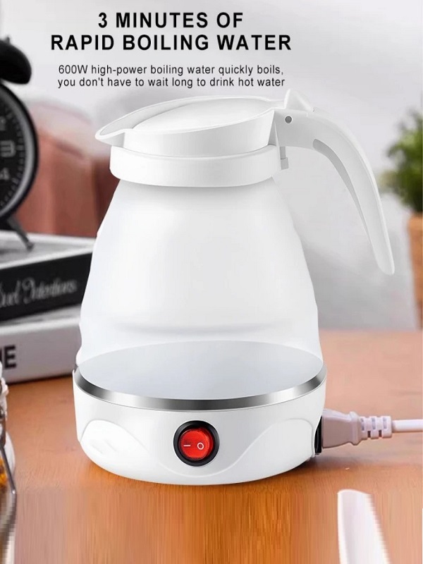 Folding Electric Kettle 600ML - Compact Travel Silicon Kettle