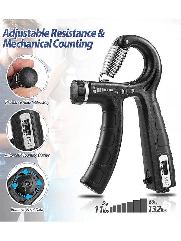 Hand Grip Strengthener with Counter for Gym & Fitness