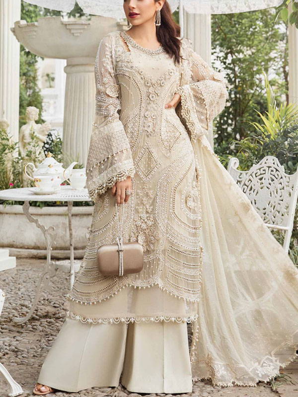 Heavy Chiffon Embroidered Dress With Embroidered Chiffon Dupatta (Unstitched) (CHI-1010)