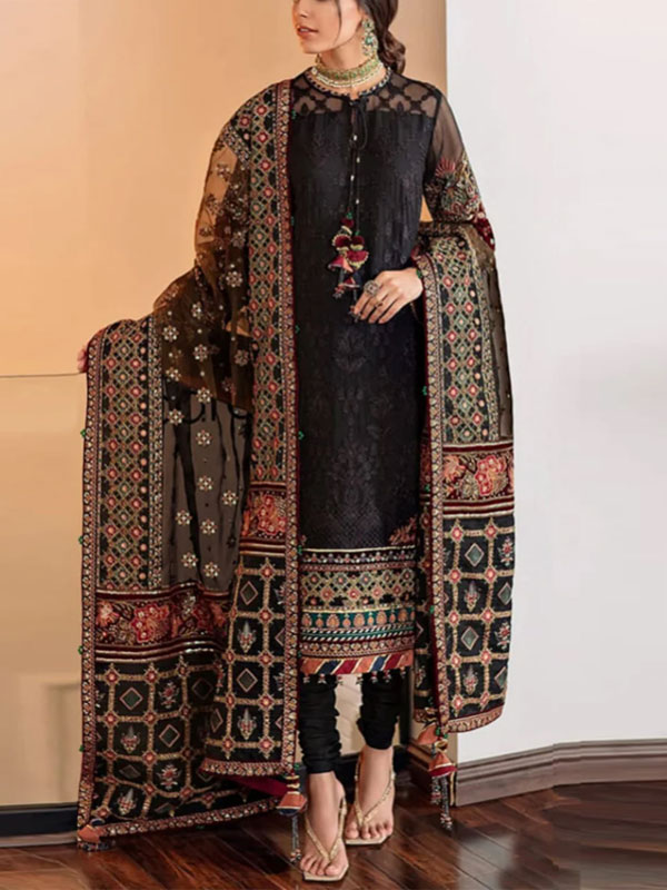 Heavy Embroidered Lawn Dress With Digital Printed Zari Dupatta (Unstitched) (DRL-2065)