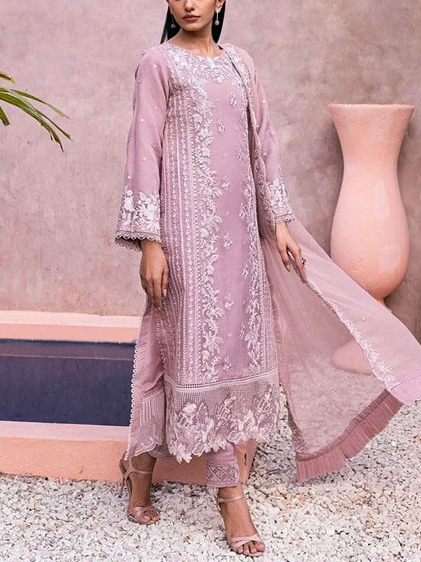 Heavy Sequence Embroidered Chiffon Dress With Chiffon Embroidered Dupatta (Unstitched) (CHI-971)