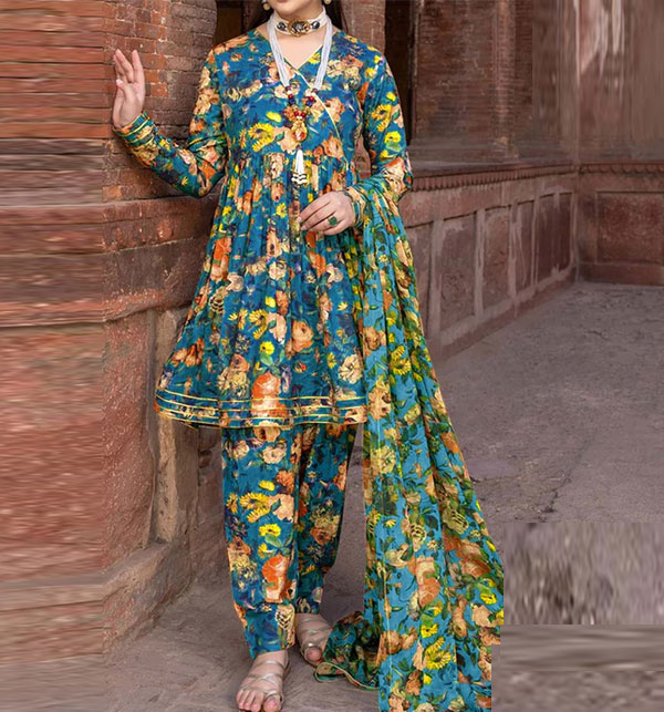 Karandi Digital Printed 2PCs Dress Digital Karandi Trouser (Unstitched) (KD-210)	