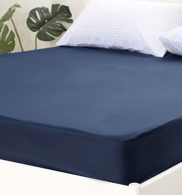 King Bed Protector Waterproof Jersey Fitted Mattress (cover) Protector - Dark Blue