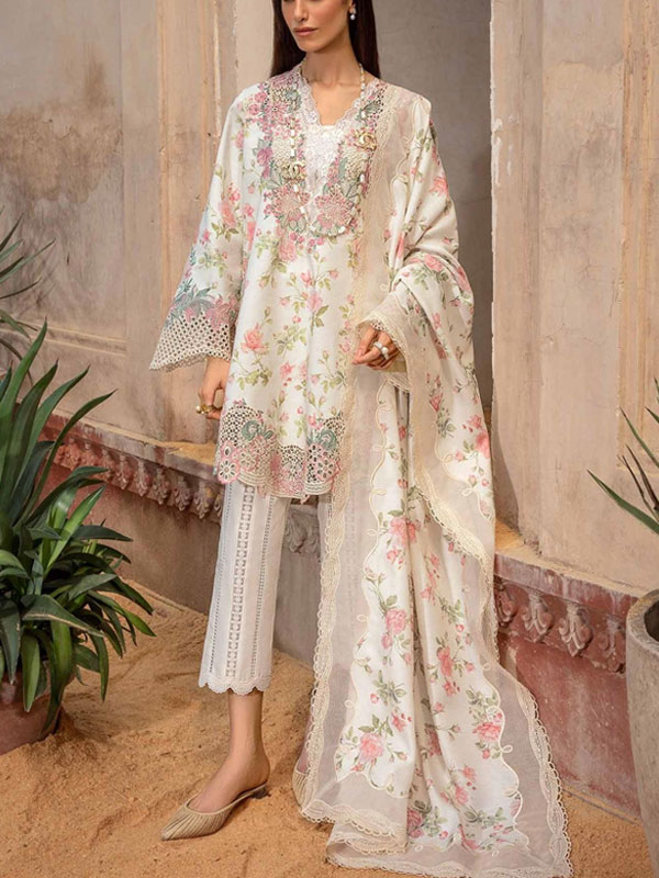 Latest Digital Embroidery Lawn Dress With Chiffon Printed Dupatta (Unstitched) (DRL-1767)