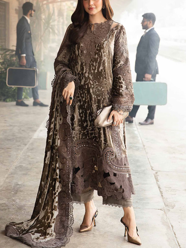 Latest Printed Lawn Dress With Chiffon Embroidered Dupatta (Unstitched) (DRL-2225)