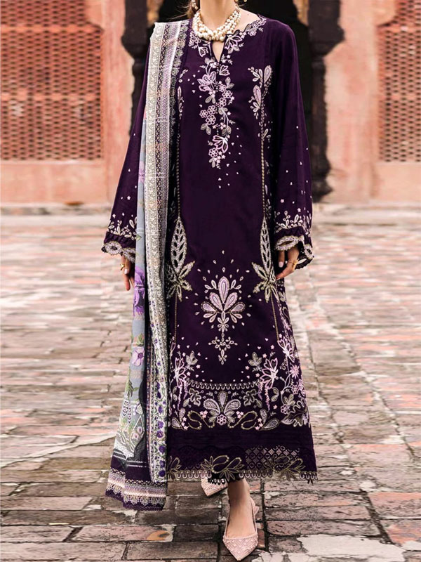 Lawn Headskip Heavy Embroidered Dress With Digital Printed Dupatta (Unstitched) (DRL-2417)