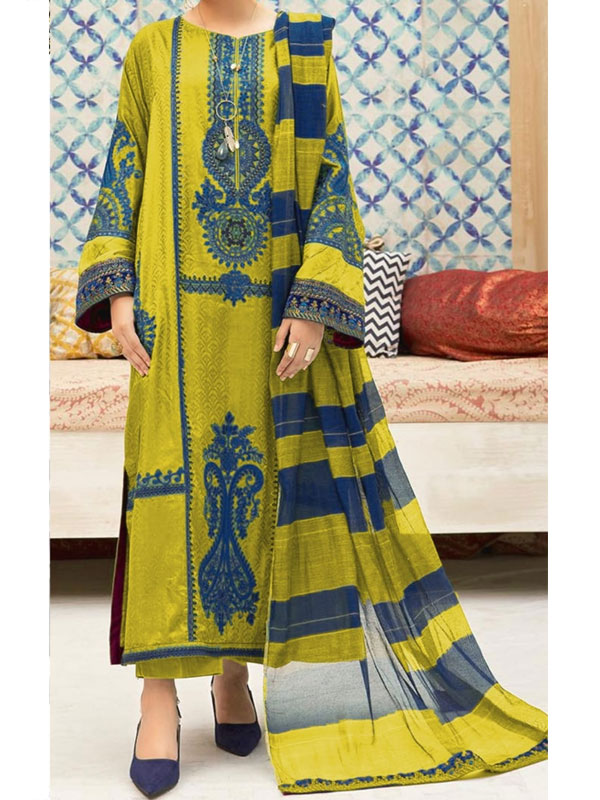 Lawn Headskip Heavy Embroidered Dress With Digital Printed Dupatta (Unstitched) (DRL-2419)
