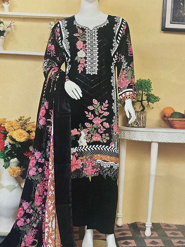 Lawn Sequence Heavy Embroidered Dress With Lawn Printed Dupatta 3 Pec Suit (Unstitched) (DRL-1698)	