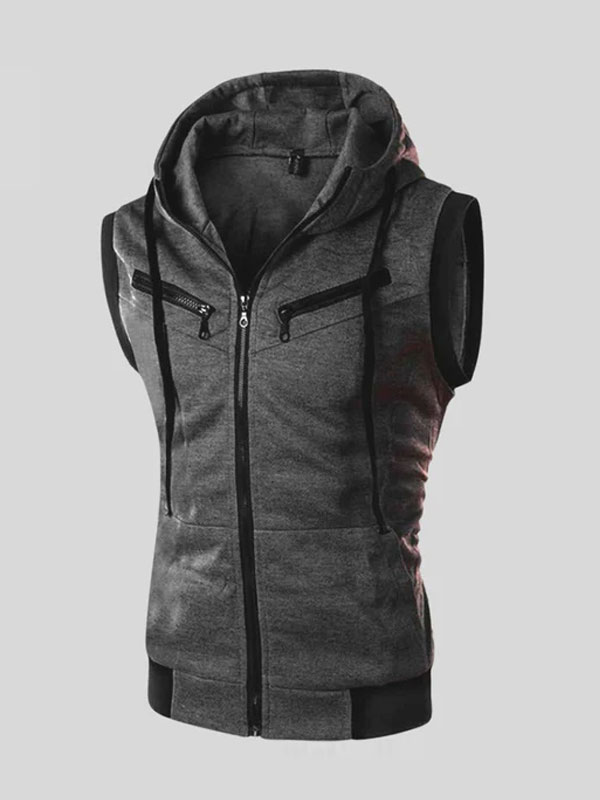 Mens Fleece Sleeveless Jaqueta (Black)