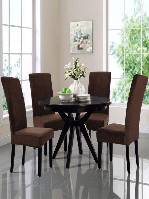 Pack of 6 - Dining Chair Stretchable Covers - Brown	
