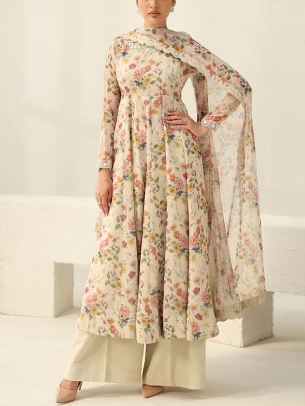 Premium Lawn Heavy Embroidered Dress With 4 Sided Chiffon Embroidered Dupatta (Unstitched) (DRL-2441)