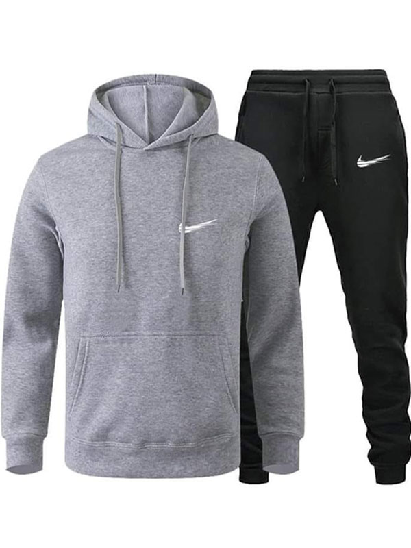 STYLISH Fleece Men's Grey Hoodie With Fleece Trouser (MD-3)