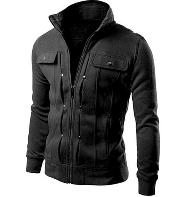 Stylish Men's Fleece Jacket Black (JAC-10)