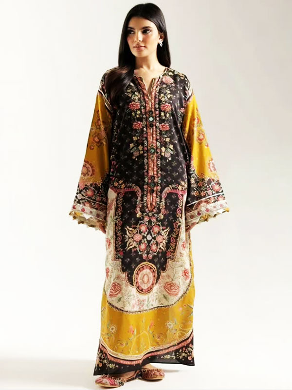 Ethnic Kafta Viscous Slub Digital Printed Long Kaftan (Unstitched) (DRL-2487)