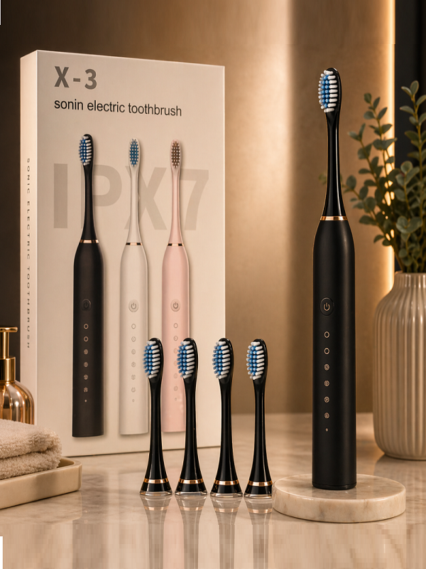 X-3 Sonic Electric Toothbrush Rechargeable – 6 Mode Smart Timer, IPX7 Waterproof