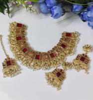 Beautiful Choker Jewellery Necklace Set With Earring & Matha Patti (PS-481) Price in Pakistan