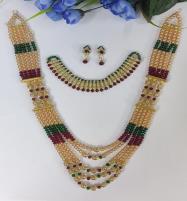 Artificial  Necklace Set With Stone Mala & Earing For Women (PS-484) Price in Pakistan