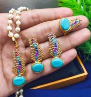 Beautiful Egyptian Jewelry Set Locket With Mala Chain Earring & Ring (PS-509) Price in Pakistan