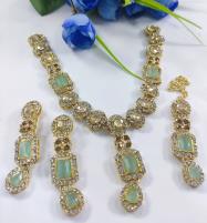 Zircon Necklace Set With Earring Matha Patti (PS-546) Price in Pakistan