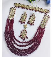 Indian Jewlery Set Pearls Mala With Choker Earring & Matha Patti (PS-551) Price in Pakistan