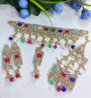 Multicolor Chokar With Earring and Jhumer Matha Patti (PS-552) Price in Pakistan