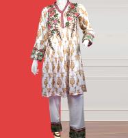 Stitched 2-Pcs Embroidered Boski Linen Suit with Embroidered Trouser  (LN-205) Price in Pakistan