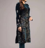 Velvet  Front Full Heavy Embroidered Dress Jamawar Trouser (2 Pec Suit) (Unstitched) (CHI-713) Price in Pakistan