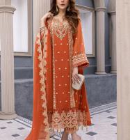 Elegant Lawn Heavy Embroidered Dress With Bamber Chiffon Embroidered Dupatta (UnStitched) (DRL-1436) Price in Pakistan