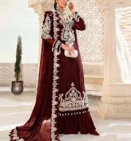 Chiffon 3D Flower & Heavy Embroidered Dress With Spengle Work Dupatta (UnStitched) (CHI-840) Price in Pakistan