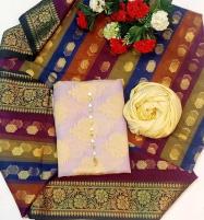 Banarsi Style Organza Jacquard 3 Pcs Dress With Organza Dupatta (Unstitched( DRL-1147) Price in Pakistan