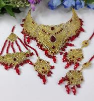 Beautiful Bridal Necklace Set With Earring Matha Patti & Jhumar (PS-486) Price in Pakistan