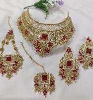 Bridal Wedding Necklace Jewellery Set With Jhumar (ZV-1655) Price in Pakistan