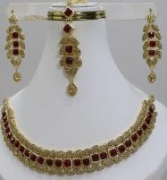Beautiful Choker Necklace Jewelry Set With Earring Matha Patti (PS-437) Price in Pakistan
