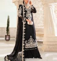 Chiffon 3D Flower & Heavy Embroidered Dress With Spengle Work Dupatta (UnStitched)  (CHI-849) Price in Pakistan