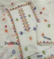 Cotton Heavy 9mm Sequence Embroidered Dress 9mm EMb Dupatta & EMb Trouser (Unstitched) (DRL-1623)	 Price in Pakistan