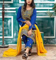 Cotton Heavy Aari Work Embroidered Dress With Chiffon Embroidered Dupatta (Unstitched) (DRL-1586)	 Price in Pakistan
