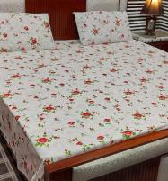 Pure Cotton Floral Print White Printed Bed Sheet (BCP-116)	 Price in Pakistan