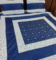 King Size Embroidered Patchwork Panel Double Bedsheet Set (BCP-86) Price in Pakistan