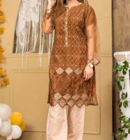 Stitched  Eid 2 Pieces Organza Sequence Embroiderey Suit With Jamawar Trouser  (DRL-792) Price in Pakistan