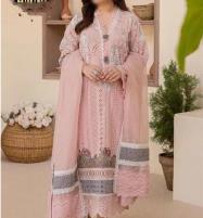 Lawn ChikenKari Fully Heavy Embroidered Suit 2023 With Embroidered Chiffion Duppata (DRL-1376) Price in Pakistan