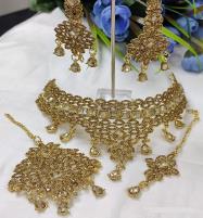 Elegant Bridal Choker Jewelry Set with Earrings and Tikka  (PS-450) Price in Pakistan