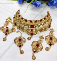 Elegant Bridal Jewelry Set with Drop Earrings & Tikka and Matha Patti (PS-446) Price in Pakistan